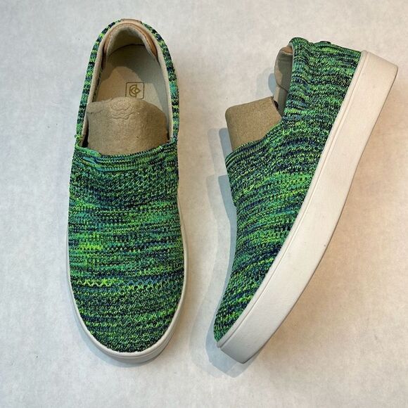Spenco Womens Coastal Slip On Shoes Mineral Blue Green Sz 6 Knit Orthotic Lightw - Picture 1 of 8
